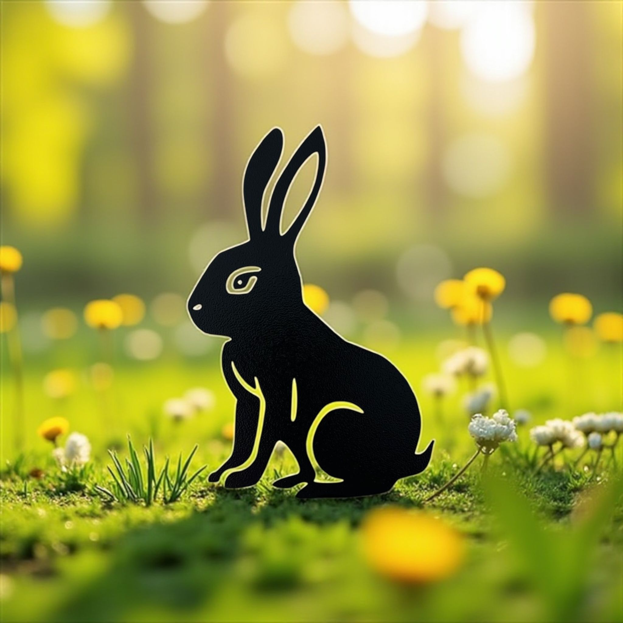 Zarif Tavşan Metal Silueti